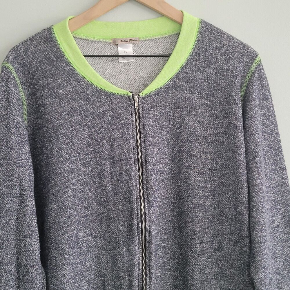 Ultra Teeze Full Zip Sweat Jacket Womens Size 2X Lightweight